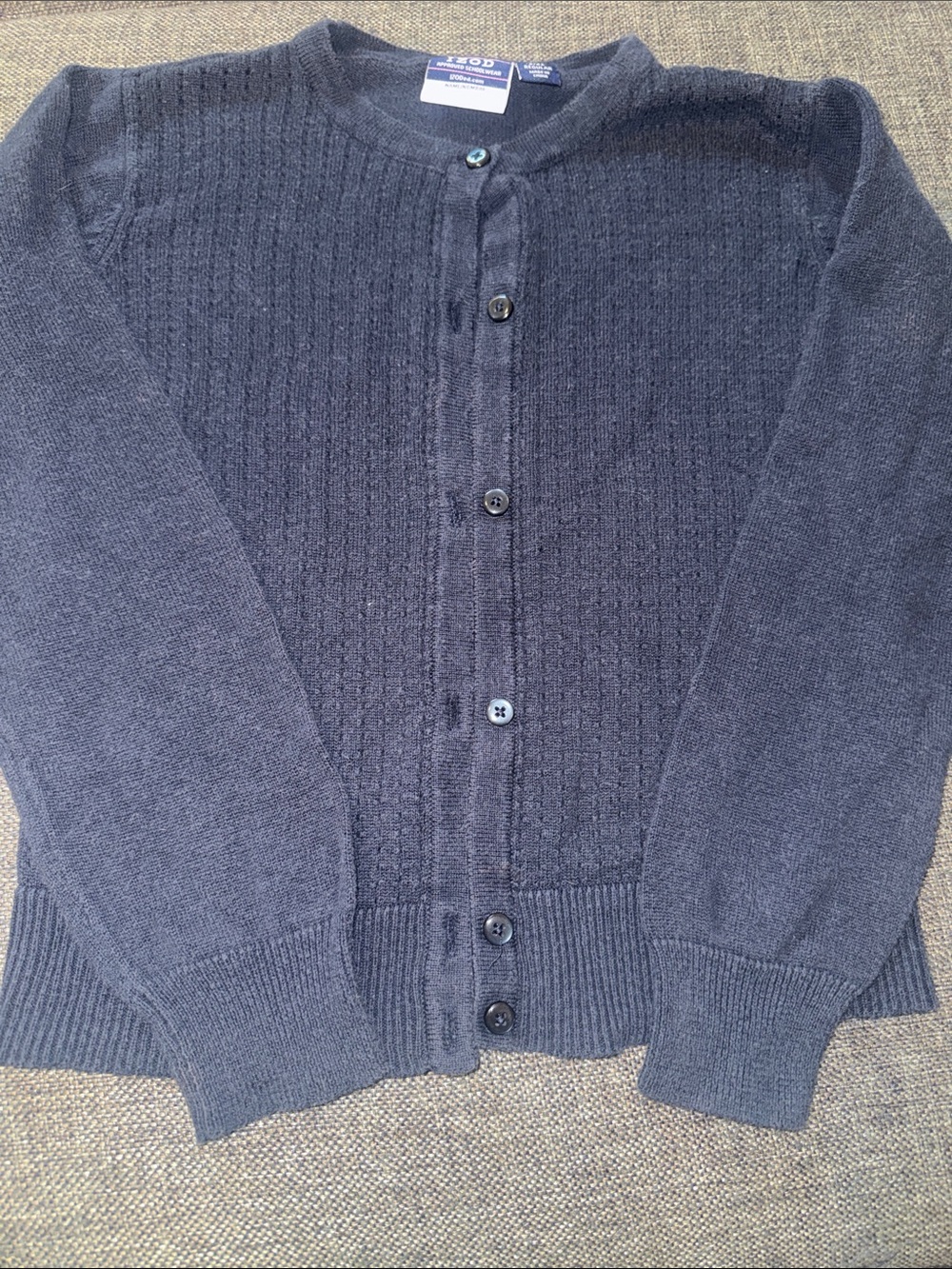 IZOD Girl’s Navy Button-Front Cardigan Sweater